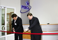 Cutting of the ribbon at the official opening of the new PERCo manufacturing plant