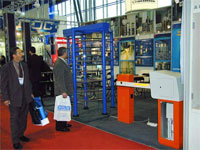 Full height turnstile and PERCo-PARKING at the International Forum «Security and Safety Technologies 2004». Moscow, Russia.