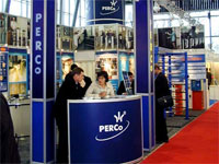 PERCo exhibition stand at the International Forum «Security and Safety Technologies 2004». Moscow, Russia.
