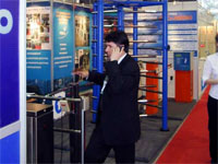 PERCo turnstiles at the International Forum «Security and Safety Technologies 2004». Moscow, Russia.