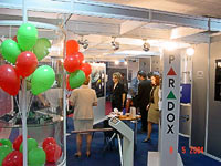 PERCo turnstiles at the exhibition. Bucharest, Romania.