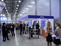 The exposition at the exhibition PERCo Security Technologies. Moscow, Russia.