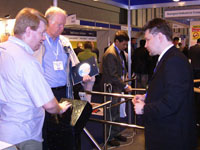 Compact tripod turnstile PERCo the exhibition IFSEC-2005. Birmingham, UK.