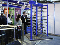 Full height turnstile PERCo the exhibition IFSEC-2005. Birmingham, England.