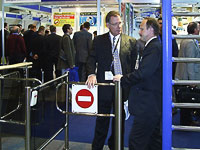 Turnstile gate PERCo the exhibition IFSEC-2005. Birmingham, UK.