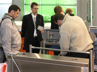 Box turnstile at the exhibition «Security and Safety Technologies-2006». Moscow, Russia.