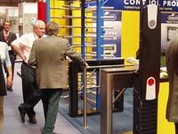 Box PERCo turnstiles at the exhibition for security IFSEC-2006. Birmingham, UK.