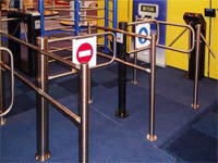 Wicket gates PERCo at the exhibition for security IFSEC-2006. Birmingham, UK.