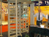 Full-height turnstiles and tumbovy at the exhibition for security IFSEC-2007, England