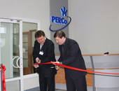 Cutting of the ribbon at the official opening of the new PERCo manufacturing plant