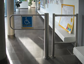 PERCo WMD-04S automatic gate and MB-06S railing at the Laugardalslaug Geothermal Swimming Pool. Reykjavik, Iceland. Installation by Nortek ehf, Reykjavik