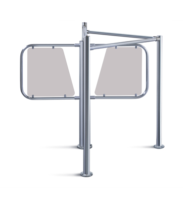 RTD-03S Waist-high Rotor Turnstile with RB-03S guide barrier set