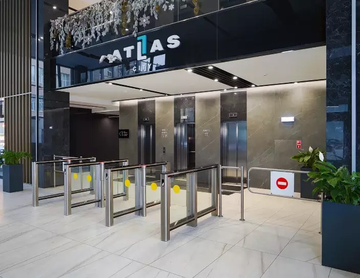 ST-01 Speed gates and BH-02 Railings, Atlas Сity Business Center, Russia
