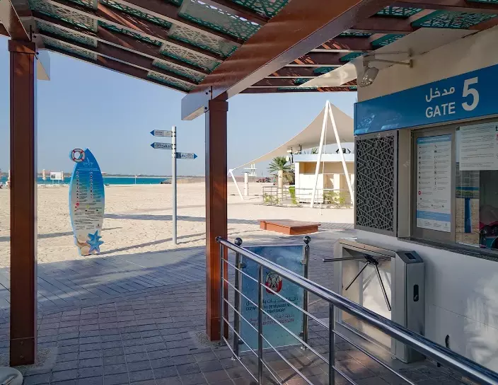 TTD-10A Box tripod turnstiles, Abu Dhabi Corniche Beach, the UAE