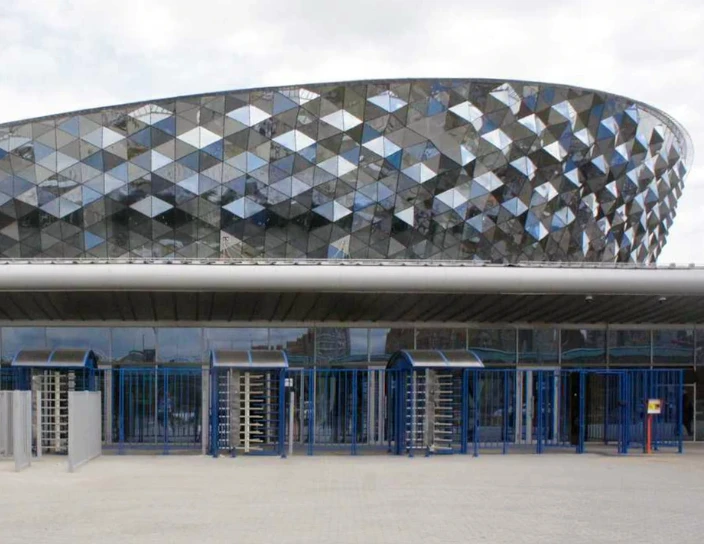 RTD-16 Full height rotor turnstiles, MB-16 Railings, and WHD-16 Security gates, Sibir Arena Complex, Russia