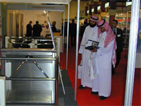 Box PERCo turnstiles at the exhibition. Dubai, UAE.