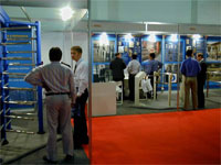 Full height turnstile and tripod PERCo at the exhibition. Dubai, UAE.