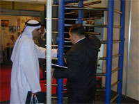 Full height Turnstile PERCo at the exhibition. Dubai, UAE.