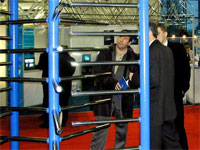 Turnstile at the International Forum «Security and Safety Technologies 2004». Moscow, Russia.