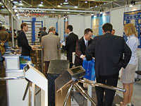 Color options Tripod PERCo at the international exhibition SECURITY-2004. Essen, Germany.