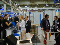Exhibition area at the international exhibition PERCo SECURITY-2004. Essen, Germany.