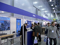 Exhibition area PERCo at the International Forum «Security and Safety Technologies-2005». Moscow, Russia.