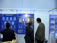 At exhibition stand - Access Control System ACS PERCo-SYS-15000 with the module videoidentifikatsii. Moscow, Russia.