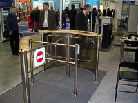 PERCo turnstiles at the exhibition and Safety Technologies-2005. Moscow, Russia.