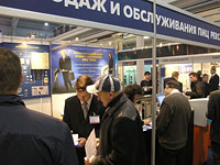 Stand sales and service center PMC PERCo at the exhibition. St. Petersburg, Russia.