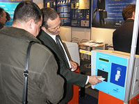 The system for paying parking PERCo-PARKING at the exhibition «Safety and Security 2005». St. Petersburg, Russia.