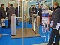 Box PERCo turnstiles at the exhibition «Security and Safety Technologies-2006». Moscow, Russia.