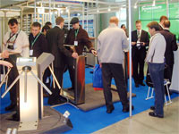 Compact tripod turnstile at the exhibition «Security and Safety Technologies - 2006». Moscow, Russia.