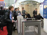 Box turnstile at the exhibition MIPS-2006. Moscow, Russia.