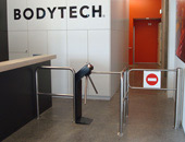 PERCo TTR-04.1 tripod turnstile and WMD-04S automatic wicket gate have been installed at a new fitness center of a popular health club chain BODYTECH