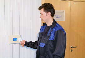 Time and Attendance terminal at the plant, Pskov