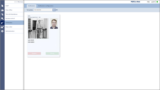 PERCo-WM-02 "Verification" module