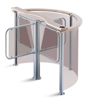 RTD-03S Waist-high Rotor Turnstile with RB-03TP guide barrier set