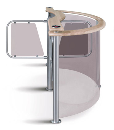 RTD-03S Waist-high Rotor Turnstile with RB-03TP guide barrier set