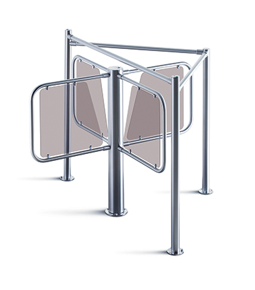 RTD-03S Waist-high Rotor Turnstile with RB-03S guide barrier set