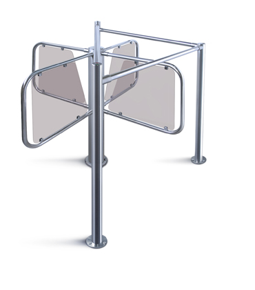 RTD-03S Waist-high Rotor Turnstile with RB-03S guide barrier set