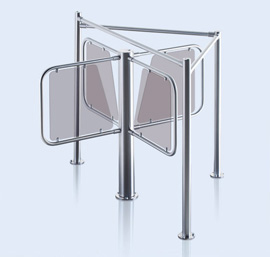 RTD-03S Waist-high Rotor Turnstile with RB-03S guide barrier set