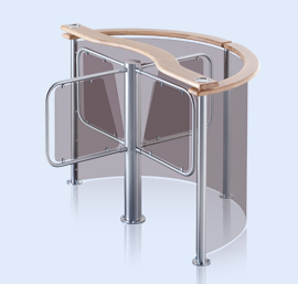 RTD-03S Waist-high Rotor Turnstile with RB-03TP guide barrier set