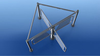 RTD-03S waist-high rotor turnstile with RB-03S guide barrier
